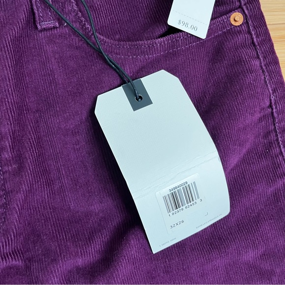 Levi’s Premium Wedgie Straight Corduroy Crop Jeans Potent Purple Anthropologie - Picture 13 of 16